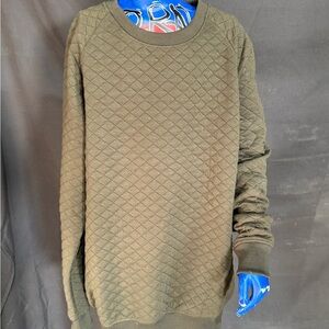 Nomad Quilted Olive Crewneck Sweater